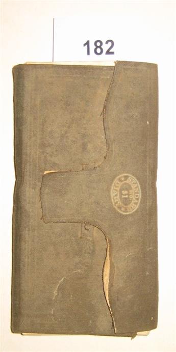 (MASSACHUSETTS.) Quimby, John Tyler. Diary of a Boston dealer in birds and cages.
